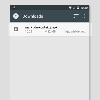 Download Ordner mit der markt.de Android App