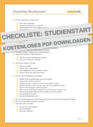 Checkliste Studieren Checkliste Studieren