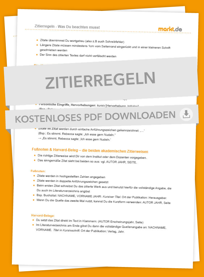 Checkliste Zitierregeln als kostenloses PDF