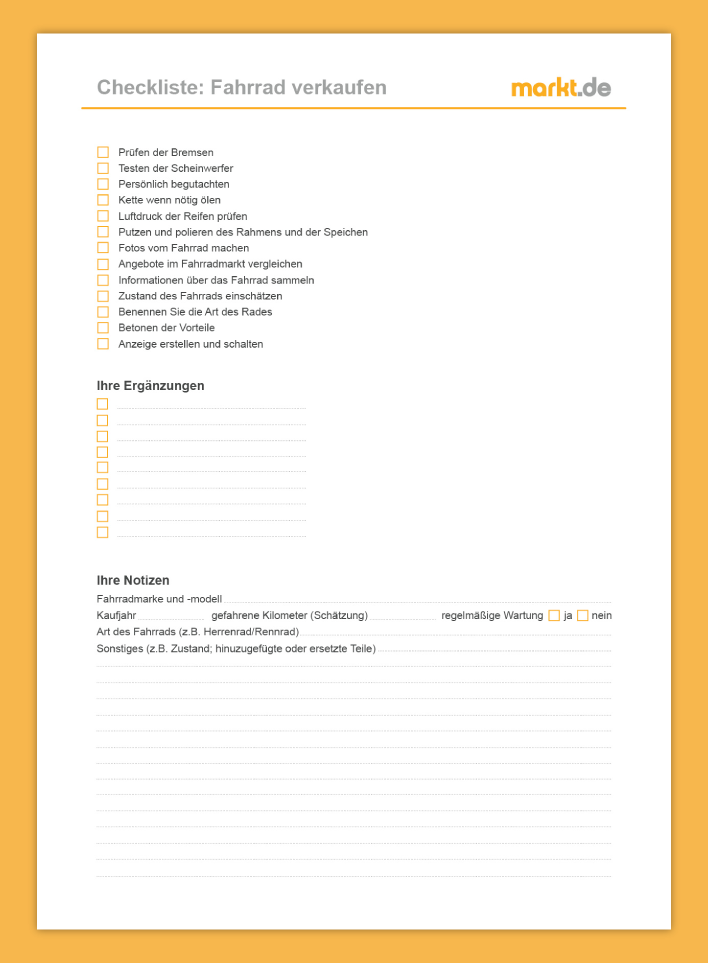 Checkliste Fahrrad