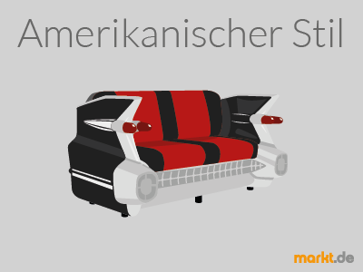 Der Amerikanische Wohnstil wirkt robust und modern. Grafik Amerikanischer Wohnstil