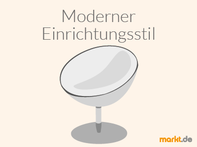 Der Moderne Einrichtungsstil arbeitet mit strengen Linien. Grafik Moderner Stil