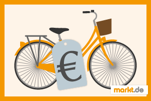 Darauf muss man beim Fahrradkauf achten Grafik Fahrrad mit Preisschild
