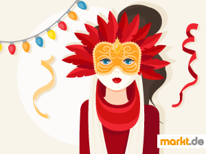 Der Karneval in Venedig zählt zu den prunkvollsten der Welt. Grafik Karneval in Venedig