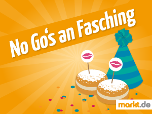 An Fasching lauern überall viele Fettnäpfchen. Grafik Nogos an Fasching