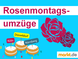 Rosenmontagsumzüge in ganz Deutschland Grafik Düsseldorf