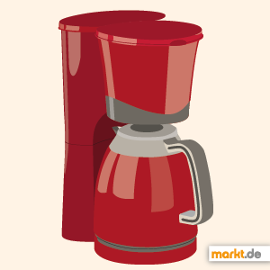 Kaffeemaschinen sind auch Teil des Produktsortiments Bild rote Kaffeemaschine