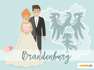 Ob Schloss, See oder Wald, hier im Ratgeber findest Du Hochzeitslocations in Brandenburg. Grafik Romantische Hochzeitslocations in Brandeburg