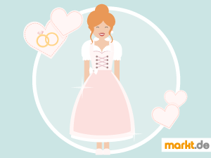 Das Hochzeitsdirndl ist ein ganz besonderes Brautkleid. Grafik Hochzeitsdirndl