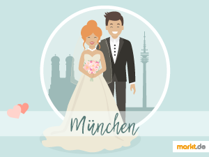 In der bayerischen Hauptstadt gibt es tolle Hochzeitslocations für jeden Geschmack. Grafik Romantische Locations in München