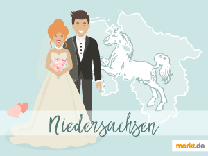 Heiratswillige in Niedersachsen haben zahlreiche Hochzeitslocations zur Auswahl. Grafik Romantische Locations in Niedersachsen