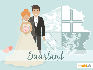 Schlösser, Burgen und Museen sorgen im Saarland für tolle Hochzeitsmomente. Grafik Romantische Locations im Saarland