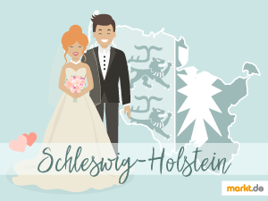 In Schleswig-Holstein kannst Du eine besonders romantische Hochzeit feiern. Grafik Romantische Locations in Schleswig-Holstein