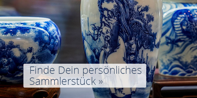 Sammlung chinesische Porzellanvasen weiß-blau