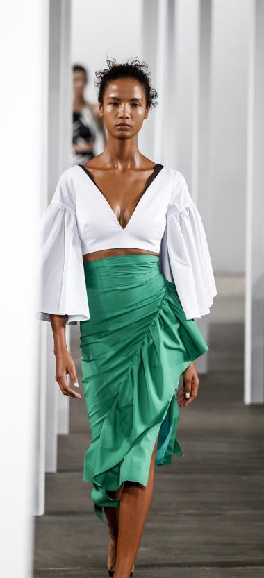 Prominente wie Beyonce Knowles und Emily Blunt tragen Mode von Milly. Bild Model trägt Milly