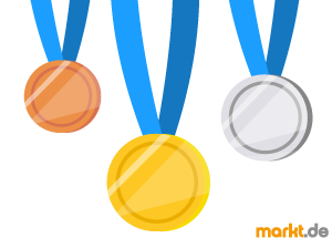 Pferdesport Bild gold, silber und bronze Medaille