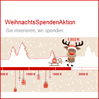 Weihnachtliche Spende gegen kostenlose Kleinanzeige - Weihnachtsspendenaktion - Spendenbetrag hat 1500 Euro überschritten