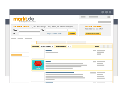 Den orangen Rahmen können Sie über mehrere Wochen buchen. Grafik Anzeigenrahmen Zusatzoption