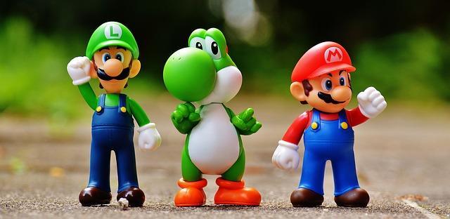Bild Super Mario mit Yoshi und Luigi