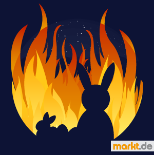 Das Osterfeuer findet meist am Abend vor Ostersonntag statt. Grafik Osterfeuer