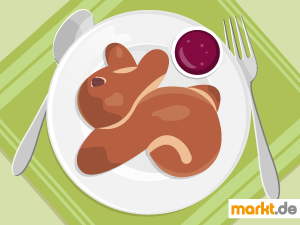 Aus einem Hefeteig kann man kleine Osterhasen backen Grafik Osterhasen backen hefe