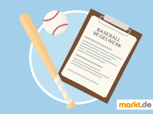 Beim Baseball spielen zwei Teams gegeneinander. Grafik Baseball Regeln