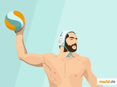 Wasserball ist nur eine der vielen Wassersportarten. Grafik Sportübersicht Wassersportarten