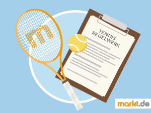 Tennis ist eine beliebte Sportart. Grafik Tennisregeln