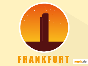 Frankfurt ist vor allem wegenen seinen Wolkenkratzern sehr bekannt Grafik Hochhaus Frankfurt