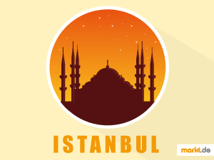 Istanbul ist die einzige Stadt auf der Welt die sich über zwei Kontinente erstreckt Grafik Moschee Istanbul