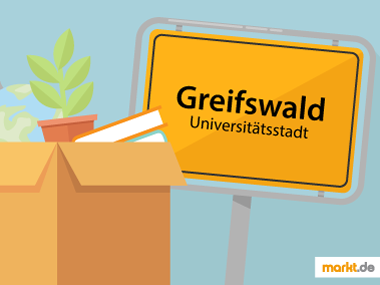 In Greifswald steht eine der ältesten Universitäten in Deutschland. Grafik Studieren in Greifswald