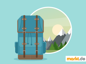 Als Backpackerneuling benötigt man mehr Vorbereitung als viele denken Grafik Backpack und Landschaft