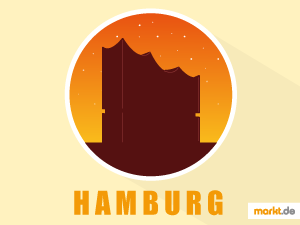 Die Elbphilharmonie strahlt Nachts in schönen Farben Bild Hamburger Elbphilharmonie