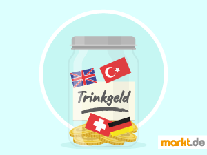 Von Land zu Land können sich die Trinkgeldgewohnheiten sehr unterscheiden Grafik Trinkgeld im Ausland