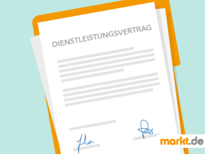 Rechtliches zum Thema Renovieren und Restaurieren Grafik unterschriebener Dienstleistungsvertrag
