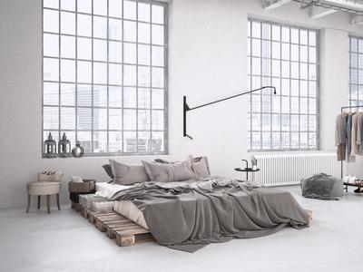 Schlafzimmer im Industrial-Look